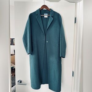Sandro doubled-sided wool coat in the color green grey